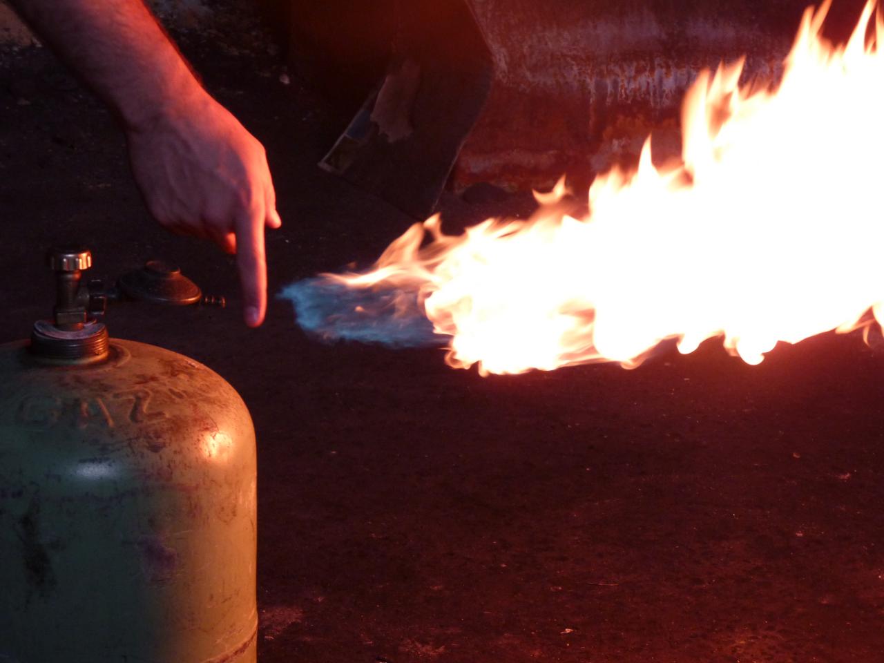 Extinction bouteille de gaz